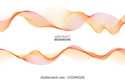 Fondo de línea ondulada abstracta. Ola dinámica roja aislada en fondo blanco