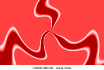 abstract wavy line background with red color