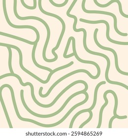 Abstract wavy line background in a retro style. Organic flowing shapes form a pattern. Suitable for wallpapers, textiles, packaging, and modern graphic design.