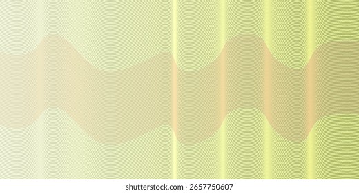 Abstract wavy line background with smooth gradient colors and a central blue dot. The design features flowing, curved lines in green, yellow, and beige tones,