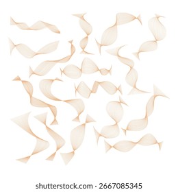 Conjunto de Elementos de mezcla de línea ondulada Abstractas: Colección moderna de diseño de flujo de degradado