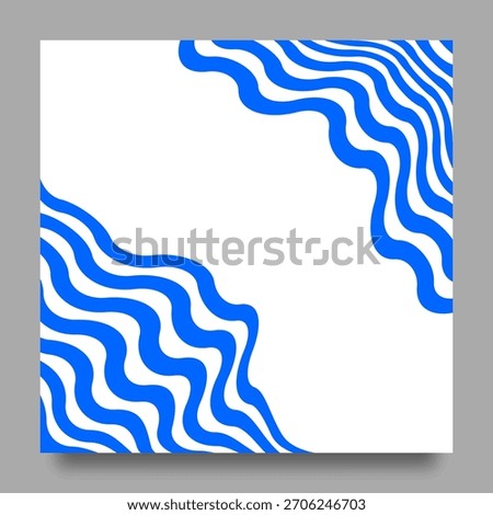 Abstract Wavy Line Corner Border for Modern Minimalist Design and Creative Decorative Elements