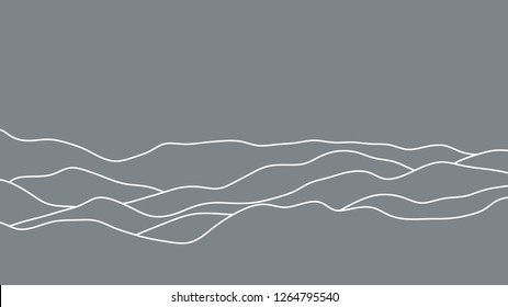 abstract wavy line curve, skyline, sea wave, hill, mountain, wallpaper template