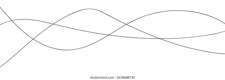 abstract Wavy line curves vector illustration on white background. Flowing line vector. 