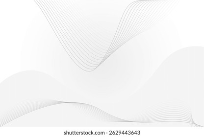 Diseño decorativo Abstractas de línea ondulada aislado en fondo fluido blanco