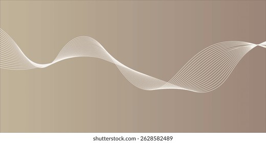 Diseño de línea ondulada Abstractas sobre un fondo de gradiente suave, estilo minimalista moderno, curvas suaves y fluidas, concepto de movimiento elegante.