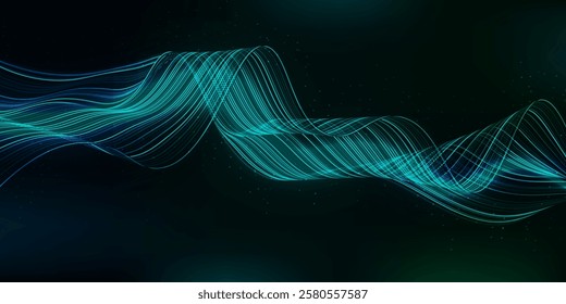 abstract wavy line futuristic background, technology digital concept glowing line