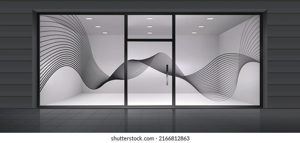 Abstract wavy line for Glass Graphic design. Blending line art for glass partition. 