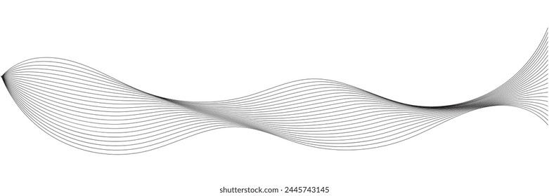 Abstractas Línea Ondulada. Línea ondulada Horizontal divisor contorno minimalista art.Thin línea ondulada abstracto fondo de Vector. Patrón sin fisuras de onda de curva. Plantilla gráfica de rayas. 