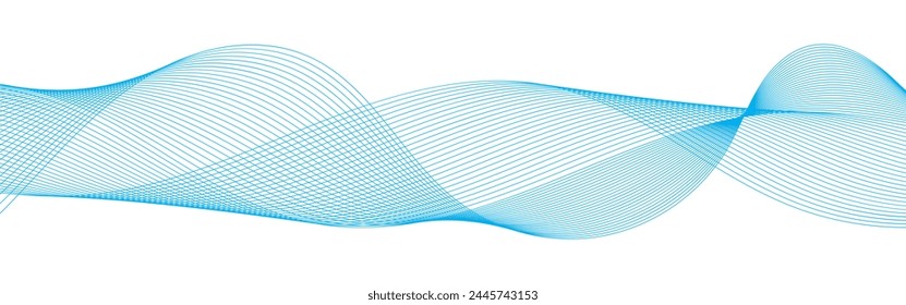 Abstract Wavy Line. Wavy line horizontal divider outline minimalist  art.Thin line wavy abstract vector background. Curve wave seamless pattern. Line art striped graphic template. 