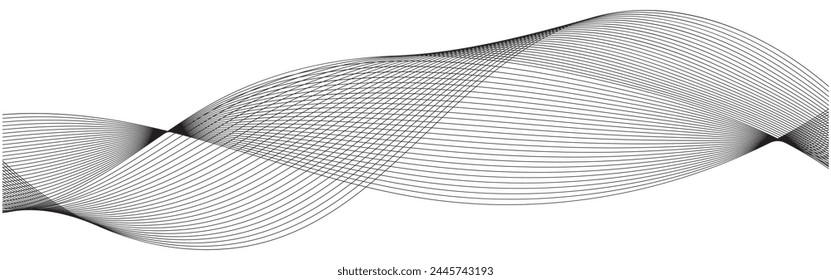 Abstractas Línea Ondulada. Línea ondulada Horizontal divisor contorno minimalista art.Thin línea ondulada abstracto fondo de Vector. Patrón sin fisuras de onda de curva. Plantilla gráfica de rayas. 