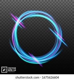 Abstract wavy line of light with a transparent background, isolated and easy to edit. Vector Illustration