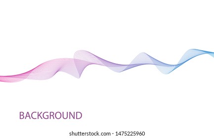 Abstract wavy line with lines, vector art illustration.