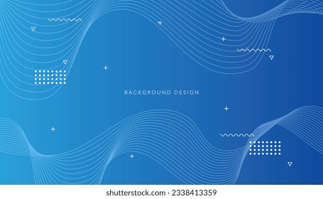 Abstract wavy line on gradient blue background