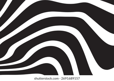 padrão de linha ondulada abstrata em preto e branco