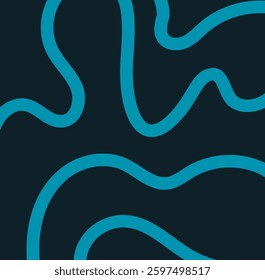 Abstract wavy line pattern in blue on a dark background. The design features fluid, curving shapes that create a modern, dynamic aesthetic. Vector illustration