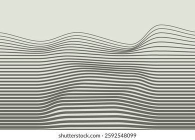 Abstract wavy line pattern in dark green on a light background. Modern, minimal, and dynamic, perfect for technology themes, motion graphics, digital art, and contemporary designs.
