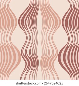 Abstract Wavy Line Pattern in Earthy Tones for Creative Backgrounds