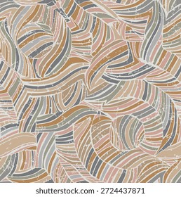 Patrón de línea ondulada Abstractas - Diseño de fondo de tonos terrestres