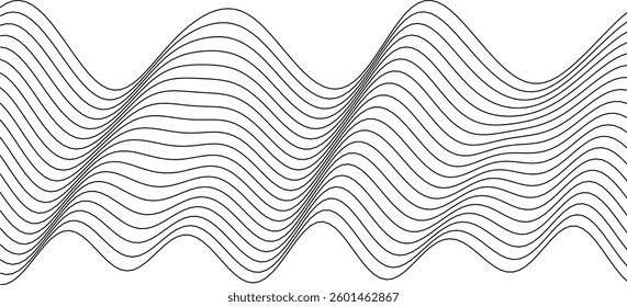 Abstract wavy line pattern for modern art and graphic design projects.