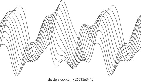 Abstract wavy line pattern for modern design and decoration.