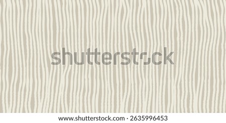 Abstract Wavy Line Pattern. Wood grain texture. Seamless beige background with grunge vertical stripes. Subtle grunge effect with minimalistic linear geometry. Design for textile, wallpaper, wrapping.