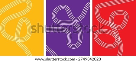 Abstract Wavy Line Patterns Set Vector isolated on Transparent Background