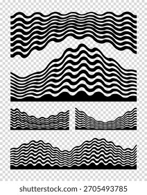 Conjunto de linhas onduladas abstratas para design minimalista moderno e elementos decorativos exclusivos