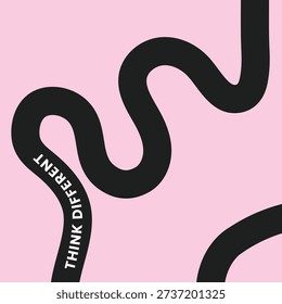 Abstract Wavy Line Typography Poster