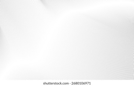 Abstract Wavy Line Vector Background  Minimal Elegant White Design