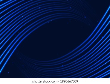 Abstrakte, gewellte Vektorgrafik in blauer Farbe   