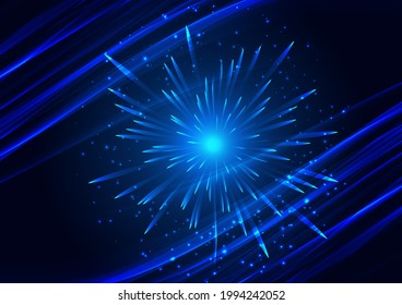 Abstrakte, gewellte Vektorgrafik in blauer Farbe   
