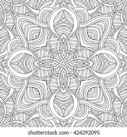 Abstract wavy line vector symmetry ornament. Can use like seamless pattern.