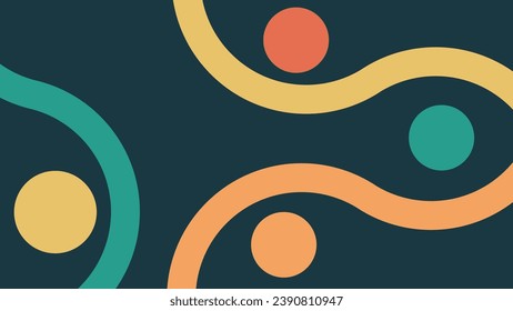 Abstract wavy line warm color art background.