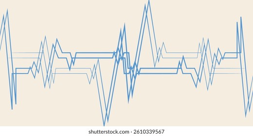 Abstract wavy linear background. Vector illustration of outline random chaotic lines. Creative background with quirky waves