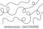 Abstract wavy linear. curve lines. spiral lines. black wire cable of usb and adapter. squiggle curly lines. decorative design element