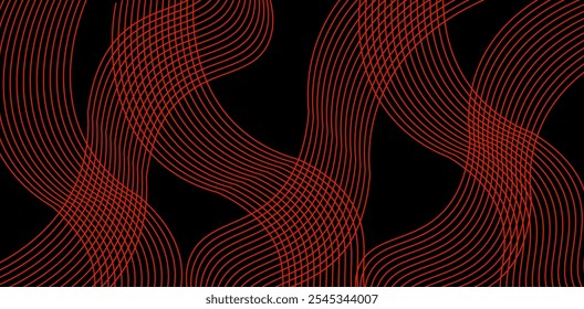 Plano de fundo de linhas onduladas abstratas preto .