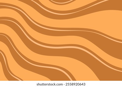 Abstract wavy lines background. Coffee or caramel sauce concept background. Vector illustration. 