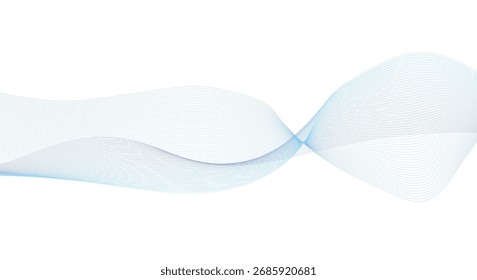 Plano de fundo de linhas onduladas abstratas. Forma de onda fluente. Formas suaves de gradiente minimalista. Curvas de água, formas de onda fluidas, padrões de malha. Contornar som, banner de energia. Conceito de vetor