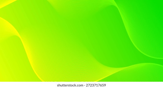 Fondo abstracto de líneas onduladas. Anuncio de Vector largo verde Abstractas. Fondo ondulado mínimo de moda