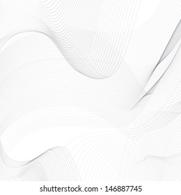 abstract wavy lines background with grey & white colors, ideal for business cover designs