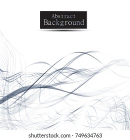 Abstract wavy lines background with grey & white colors, ideal for business, brochure cover designs.