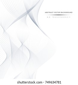 Abstract wavy lines background with grey & white colors, ideal for business, brochure cover designs.