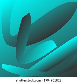 Resumen de fondo de líneas onduladas. Forma de estructura ondulada de la línea de neón. Colores azul, negro, verde futurista. Concepto tecnológico.