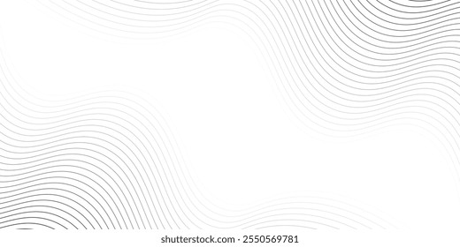 Abstract wavy lines background with smooth curves and gradient effect. Vector illustration