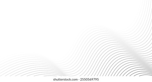 Abstract wavy lines background with smooth curves and gradient effect. Vector illustration