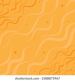 Abstract wavy lines background, suggesting modern design or technology. Abstract vector wave background. Colored waves design element. Curved lines isolated on yellow background.