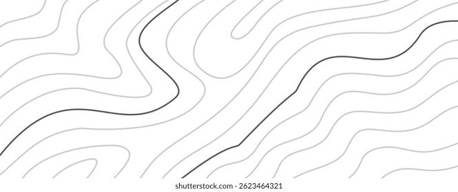 Plano de fundo de linhas onduladas abstratas. Fundo da onda. Papel de parede topográfico. Fundo ondulado abstrato. Contorno topográfico abstrato. 