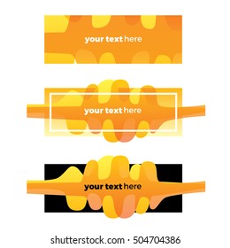 Abstract wavy lines banners set on white background. Mountains, sound wave, water, sea, river. Colorful gradient. Modern flat layered vector illustration stylish design element