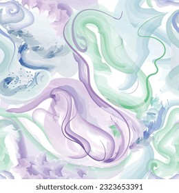 Resumen de líneas onduladas. Hermosa textura impermeable. Patrón interminable en un estilo de primavera brillante. abstracción de ondas flotantes. Gráficos de fondo modernos.